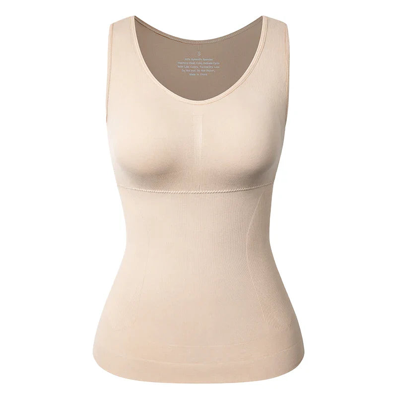 Tank Tops for Women with Built in Bra Shelf Bra Casual Wide Strap Basic Camisole Sleeveless Top Shaper with Removable Bra