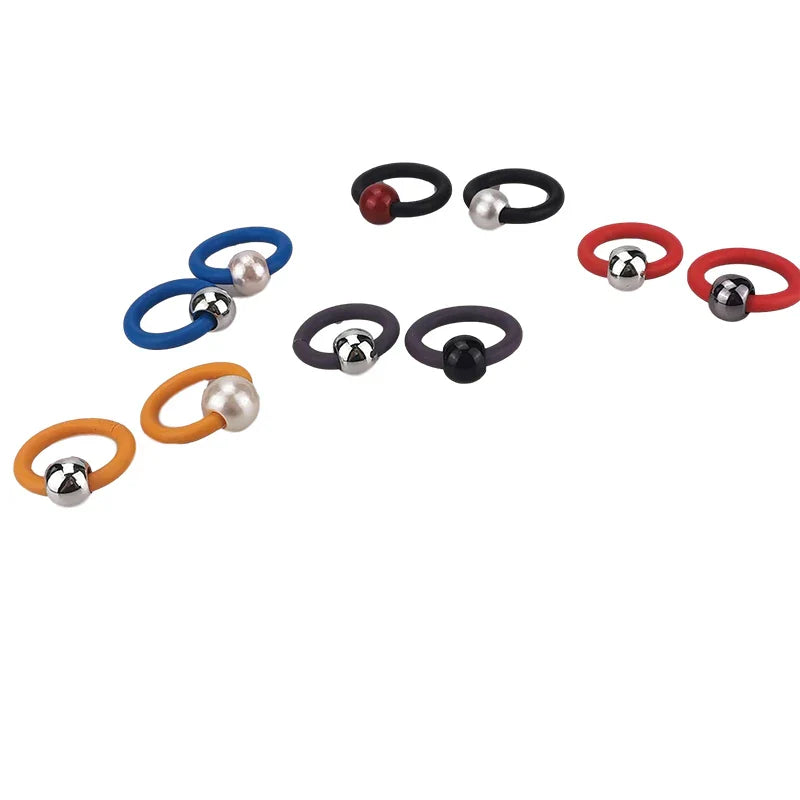 UKEBAY NEW Pearl Rings For Women Ring Finger Multicolor Rope Rubber Jewelry Handmade Pearl Jewellery Round Ring Elasticity Chain