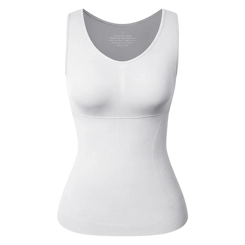 Tank Tops for Women with Built in Bra Shelf Bra Casual Wide Strap Basic Camisole Sleeveless Top Shaper with Removable Bra