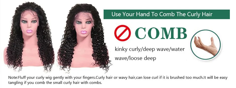 Afro Kinky Curly Human Hair Lace Frontal Wig 180% Density Brazilian 13x4 Curly Lace Front Human Hair Wigs For Women Pre Plucked
