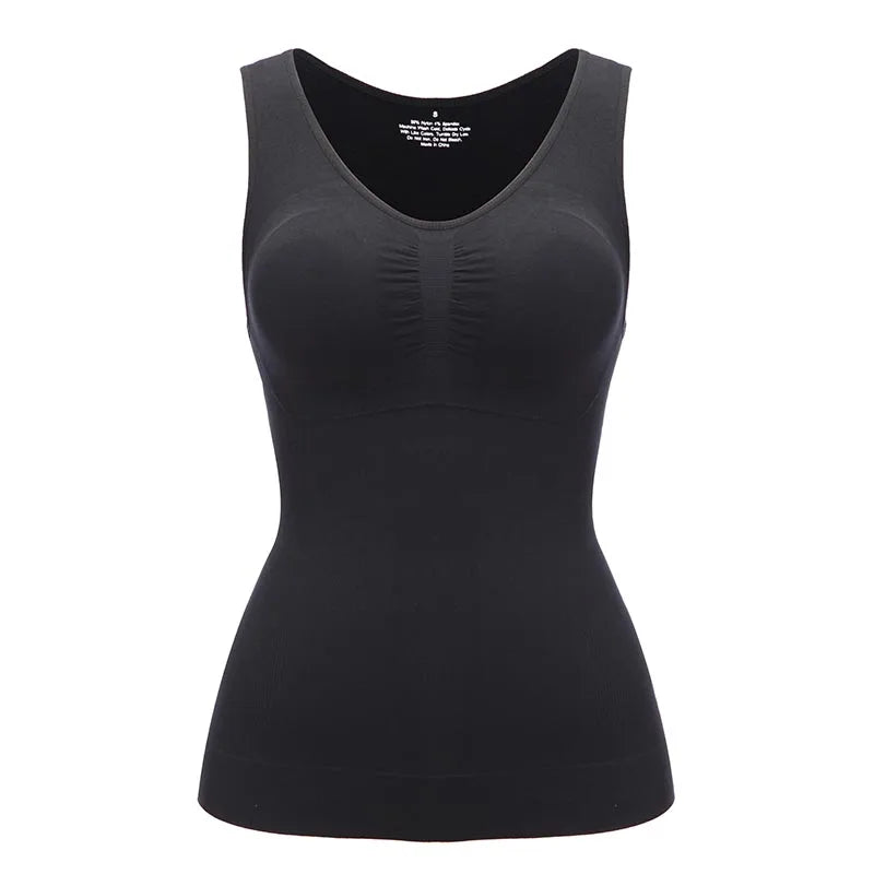 Tank Tops for Women with Built in Bra Shelf Bra Casual Wide Strap Basic Camisole Sleeveless Top Shaper with Removable Bra