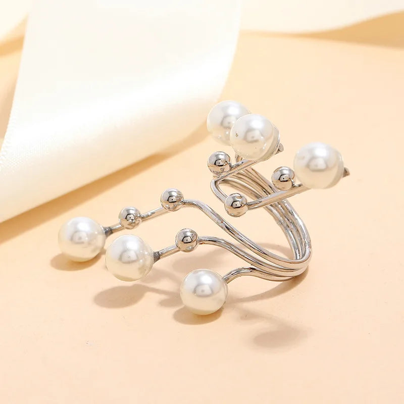 Fine Pearl Thin Ring For Women Minimalist Basic Style Fashion Jewelry Gold Color Knuckle Ring Ladies Beach Party Ring Gifts BFF