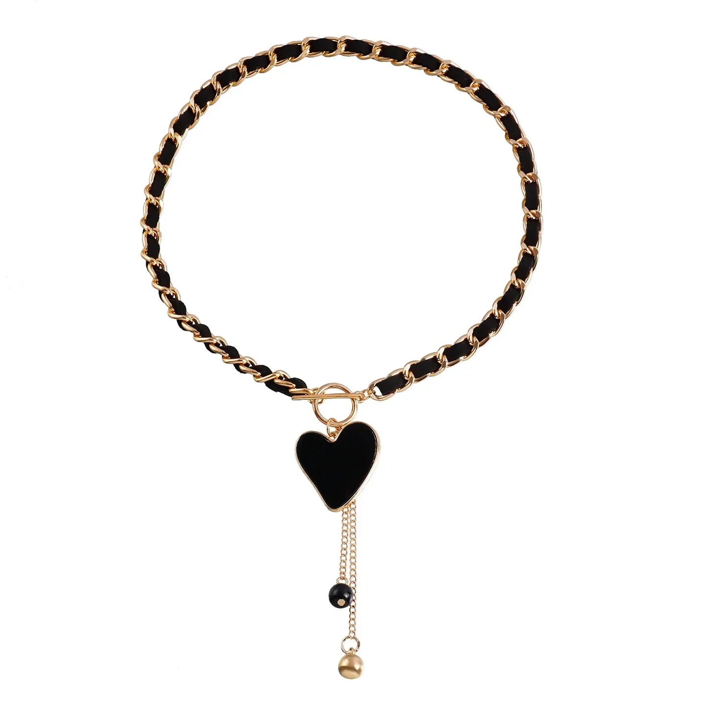 Layered Necklaces Heart Pendant Chain Jewellery Women Y2k Choker Glass Neck Collier Colar Feminino Cadenas Para Mujer for Girls