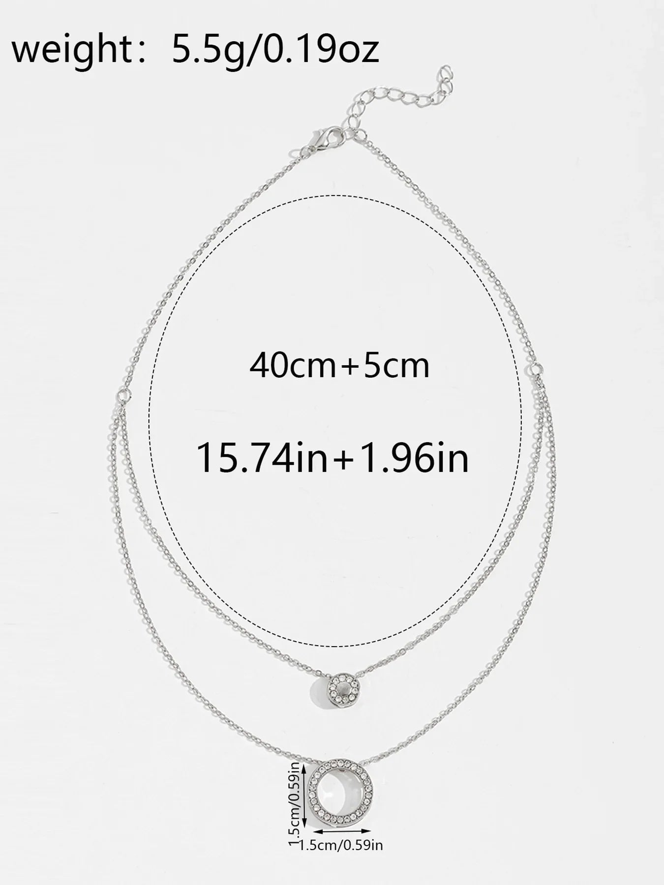 Delicate Layered Necklace Set with Sparkling Round Pendant Dainty Collarbone Chains for Women Minimalist Style