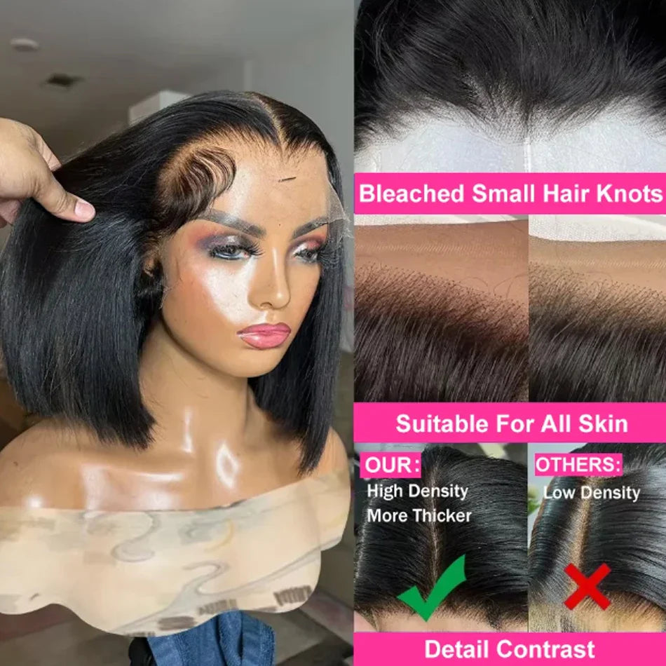 Wear And Go Glueless Wig Human Hair Bob Straight PreCut Lace Frontal Upgraded Air Wigs For Women Perruques Cheveux Humain OnSale