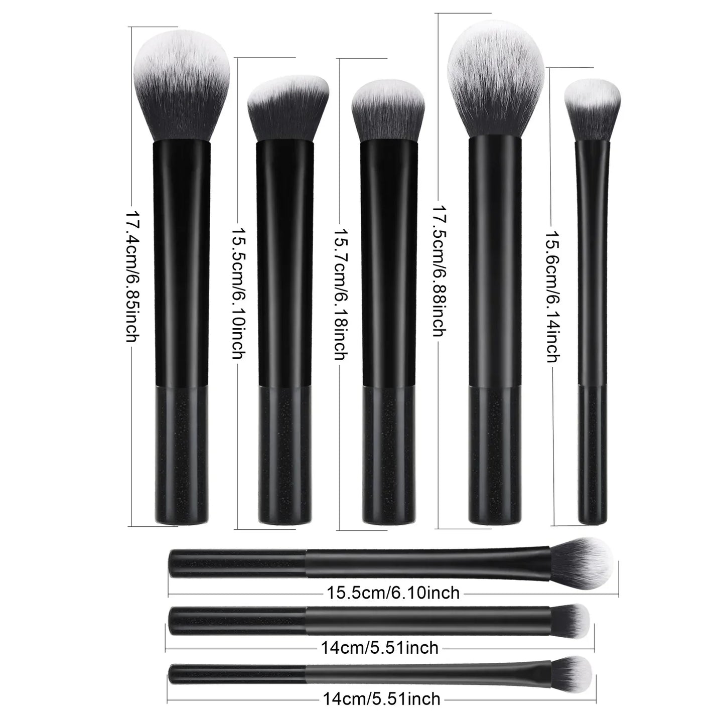 Makeup Brush Set Pro Easy to Clean, - Soft, Premium Synthetic Hair, Cruelty-Free, Foundation, Blush, Eyeshadow, Cosmetic
