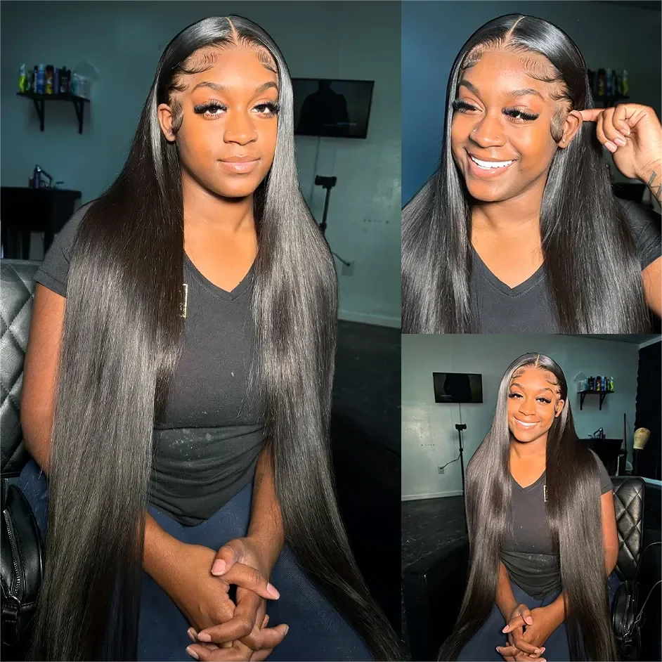 30 36 Inch Bone Straight 13x4 13x6 Hd Transparent Lace Front Human Hair Wigs Brazilian 200 Density Ready to Go Human Frontal Wig