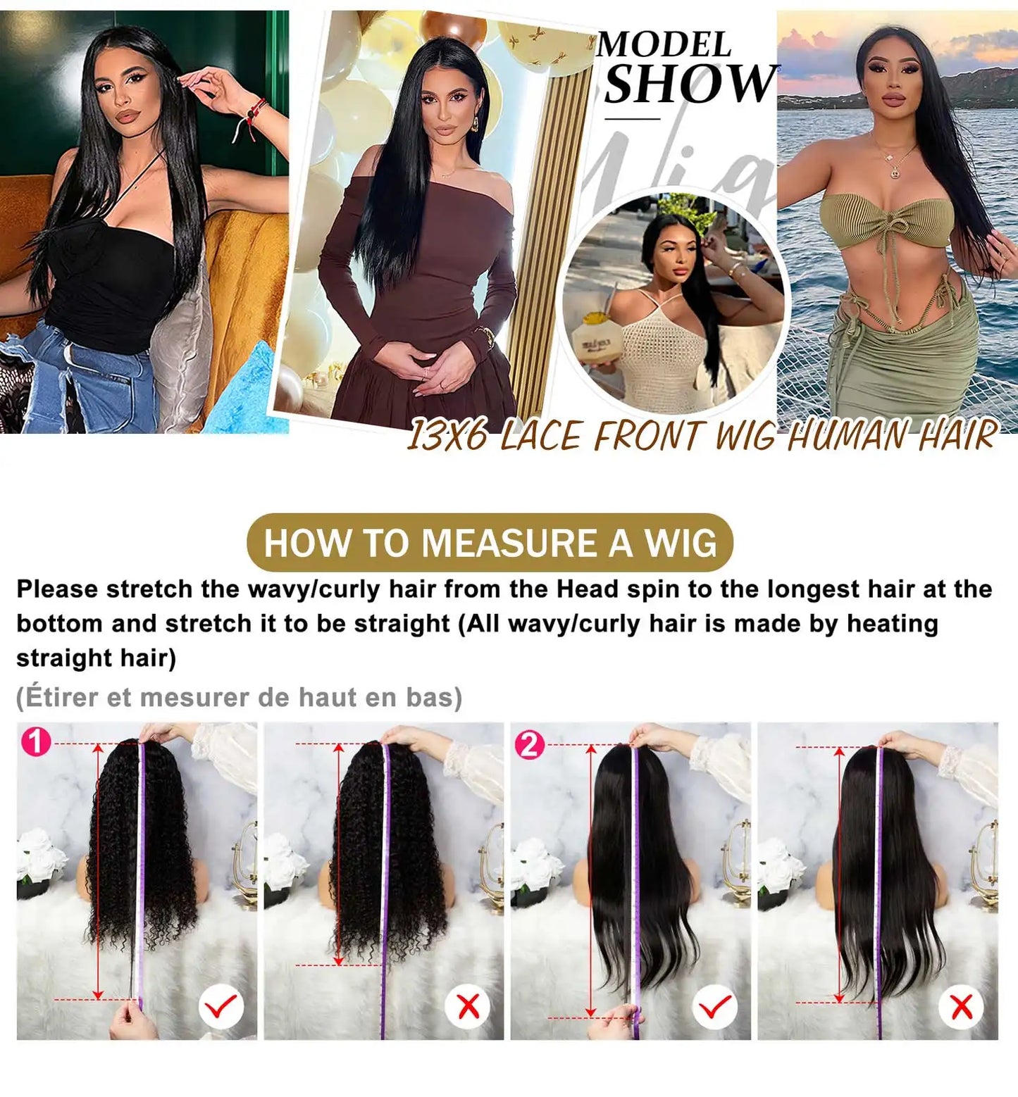 Straight Human Hair Wigs 13x6 HD Lace Front Wigs Human Hair For Women 13X4 Bone Straight Human Hair 250%Density Pre Plucked Hai