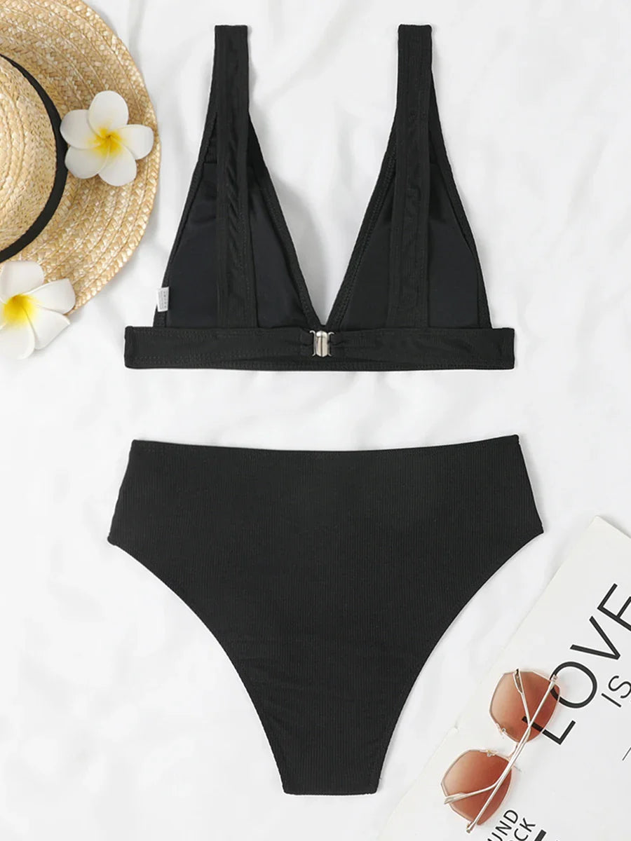 Sexy Bikinis 2025 Women Solid Swimsuit Women Padded Swimwear Female Beachwear Bathers Bathing Swimming Swim Suit