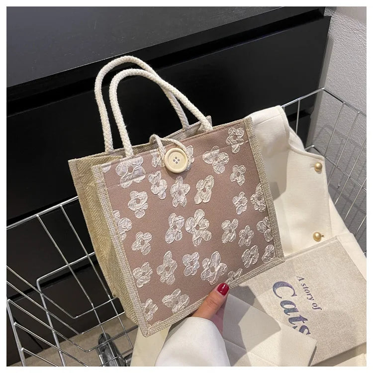 2025 Linen Bags Handbag for Women Shopper Tote Bag Fashion Designer Bag Convenient Large-capacity for Travel Grocery Bag