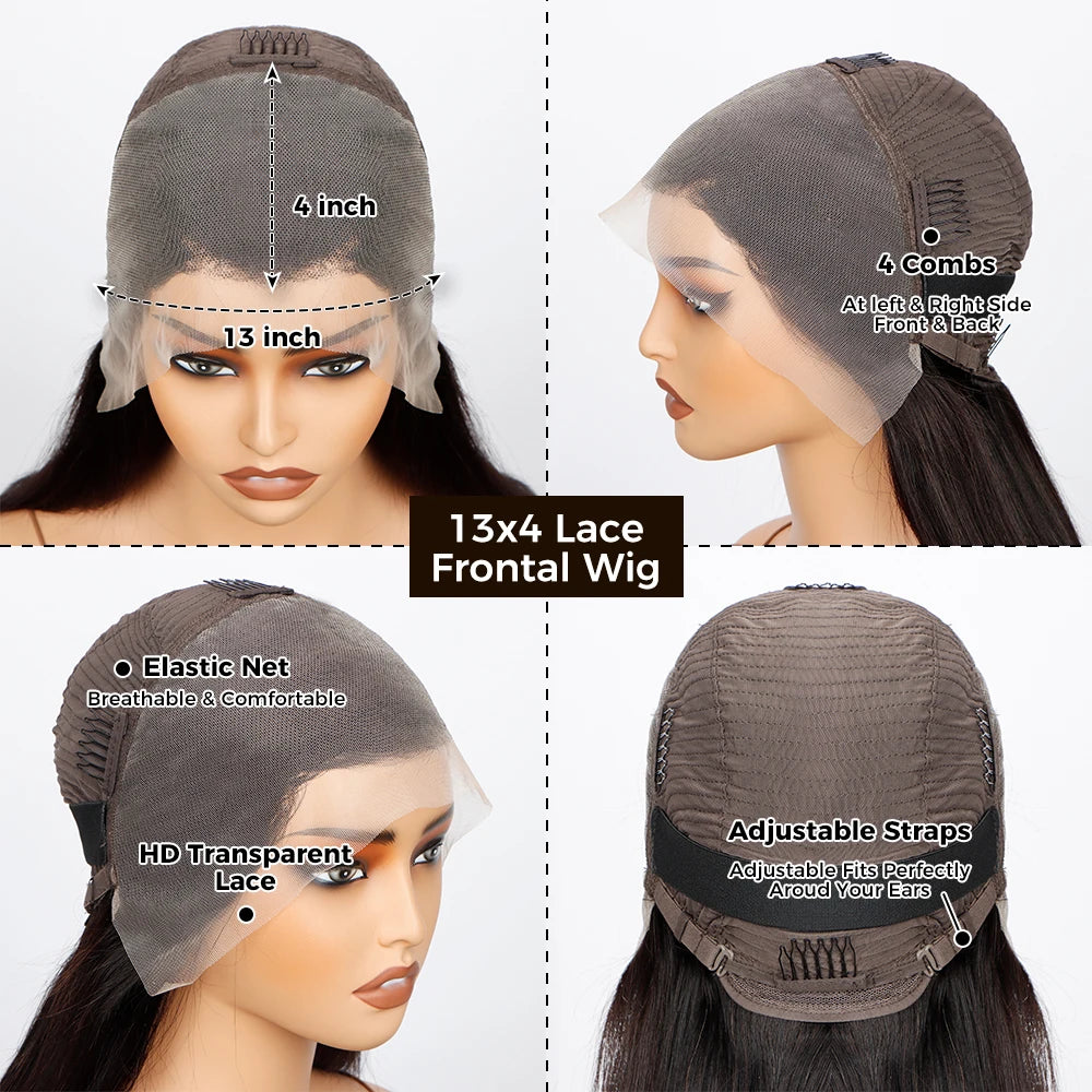 Head Braided Wigs Human Hair Deep Curly Wave 13x4 Lace Front Wigs Human Hair Bleach Knots Pre Plucked 180% Density Natural Color