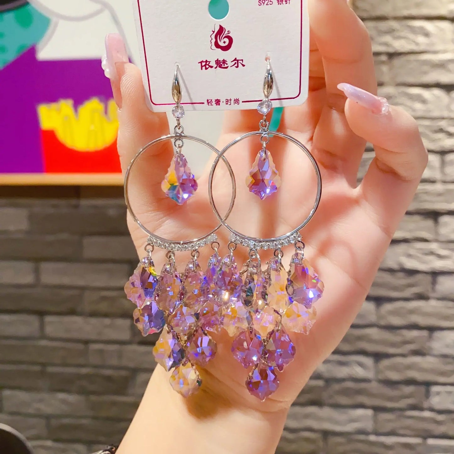 Luxury Crystal Earrings for Women Charming Artifical Crystal Dangling Earrings Wedding Party Jewelry