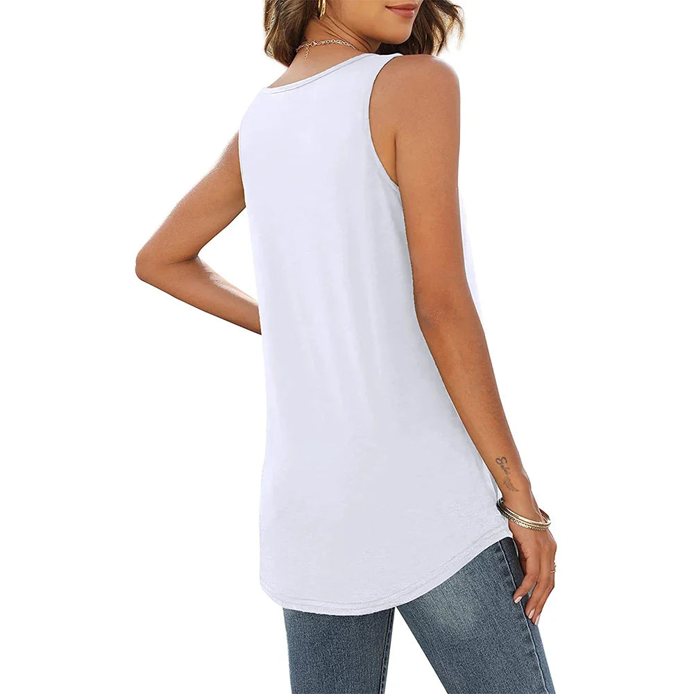 Tank Tops for Women Loose Fit Summer Tops V Neck Sleeveless Tanks Trendy