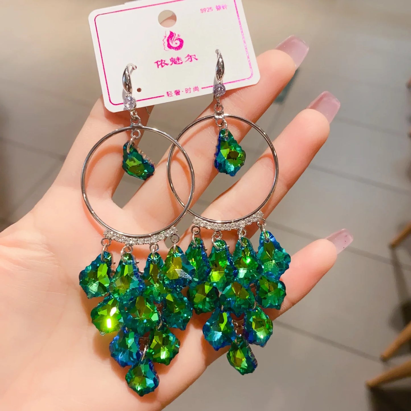 Luxury Crystal Earrings for Women Charming Artifical Crystal Dangling Earrings Wedding Party Jewelry