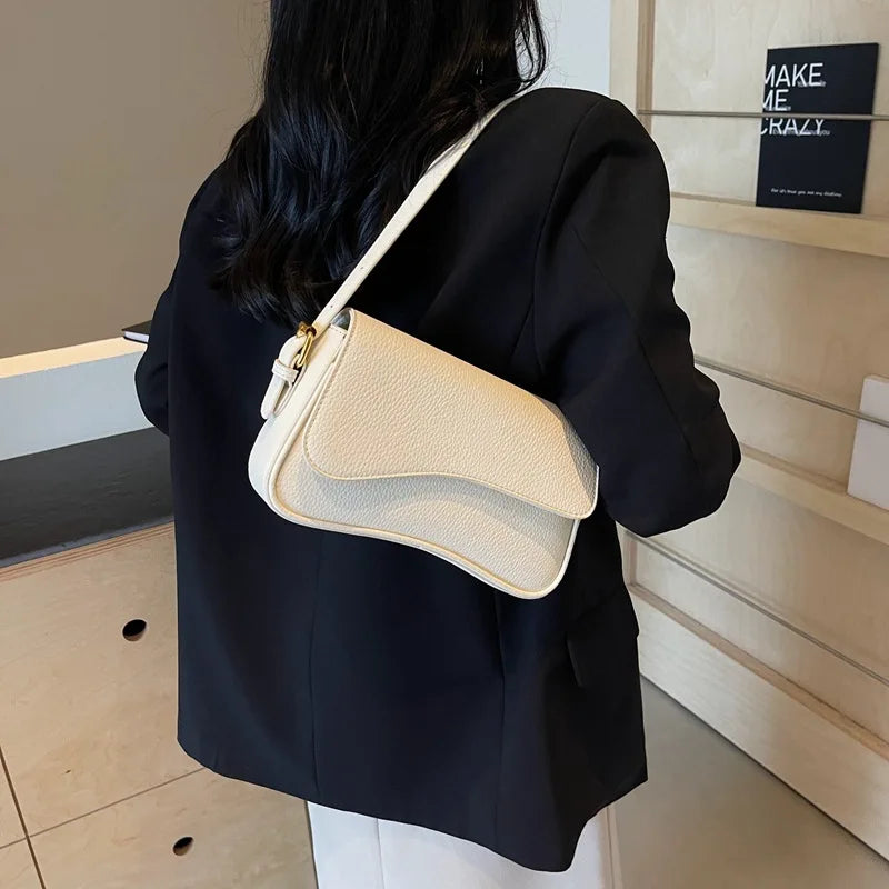 Bag Women 2025 Fashion Texture Lychee Pattern Small Square Bag Simple Commuter Versatile Single Shoulder Crossbody Bag