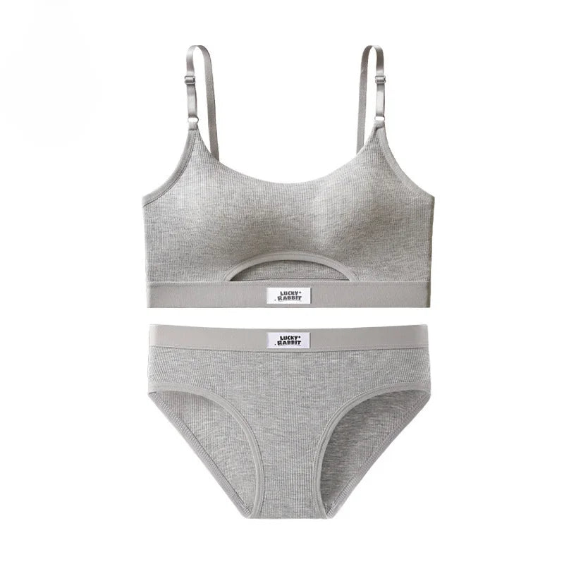 Womens Bikini Set Bra Low Waist Panties Solid Seamless Bralette Sexy Lingeries Suit Sport Brassiere Female Underwear Set