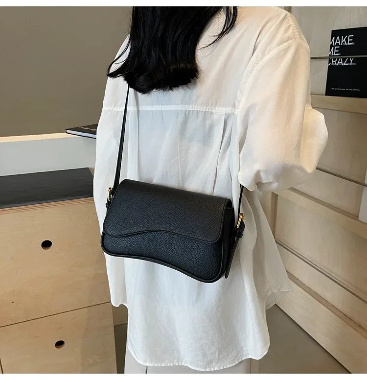 Bag Women 2025 Fashion Texture Lychee Pattern Small Square Bag Simple Commuter Versatile Single Shoulder Crossbody Bag