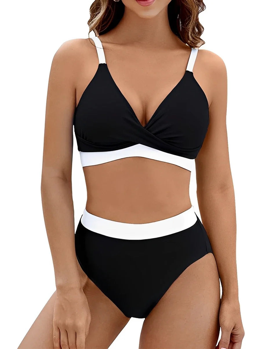 2025 Strappy Bikini High Waist Swimsuit Women Sexy Solid Swimwear Female Bathers Swimming Bathing Swimming Swim Suit Beachwear