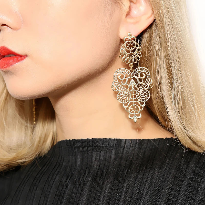 Luxury Crystal Flower Drop Dangle Earrings for Women Fashion Statement Wedding Ear Jewelry Accessory Pearl Party Wholesale