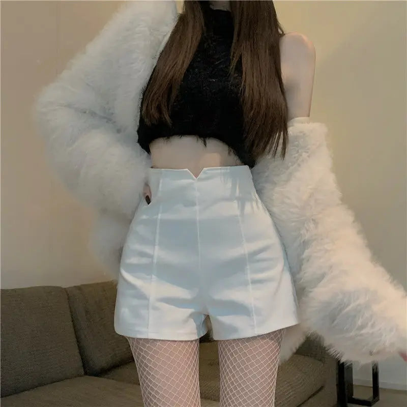 Mini Cute Women's Shorts Short Pants for Woman To Wear Skinny Sexy Knit Tight Kawaii Booty White Y2k Harajuku Outdoor Low Price