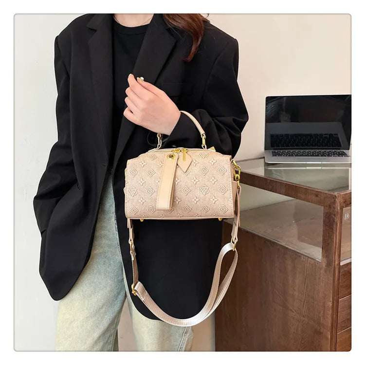 2025 New Boston Bag for Women Fashion Printed Pillow Bag Wide Strap Shoulder Crossbody Bag Casual Work