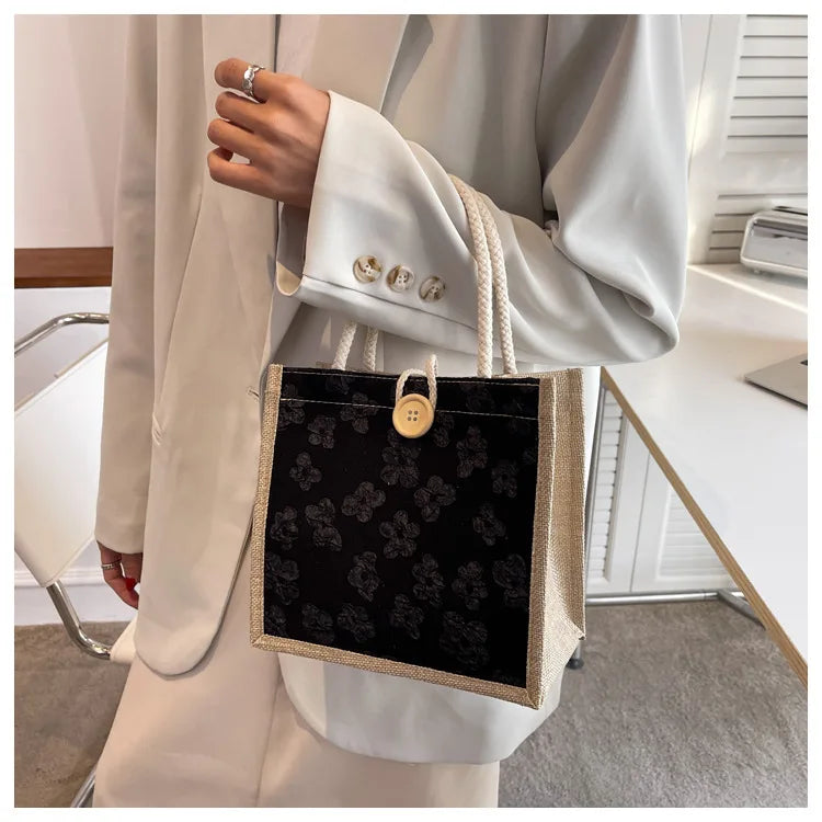 2025 Linen Bags Handbag for Women Shopper Tote Bag Fashion Designer Bag Convenient Large-capacity for Travel Grocery Bag