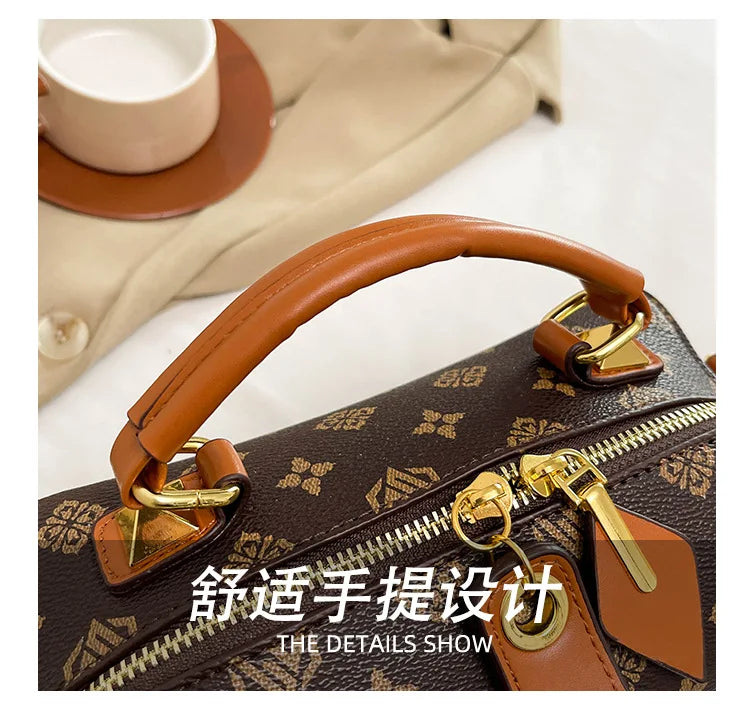 2025 New Boston Bag for Women Fashion Printed Pillow Bag Wide Strap Shoulder Crossbody Bag Casual Work