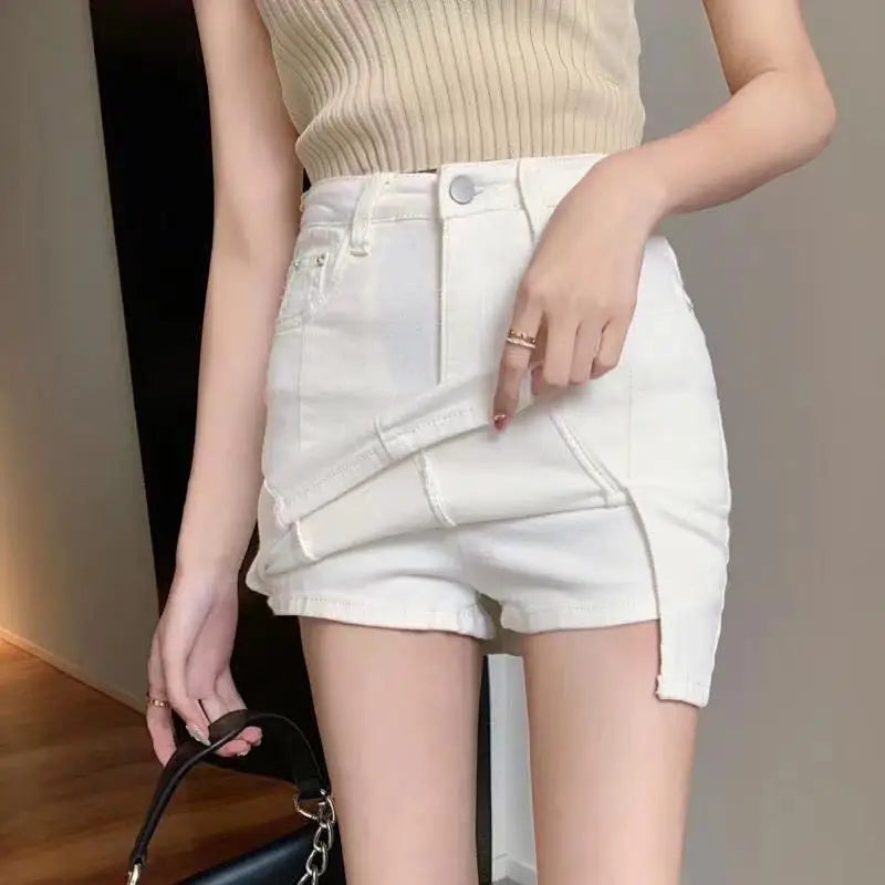 Very Shorts Sexy Mini Pants Skirt Womens 2024 Hip High Waist Tight Korean Style Fashion Summer Jean Skirts for Women Denim Black