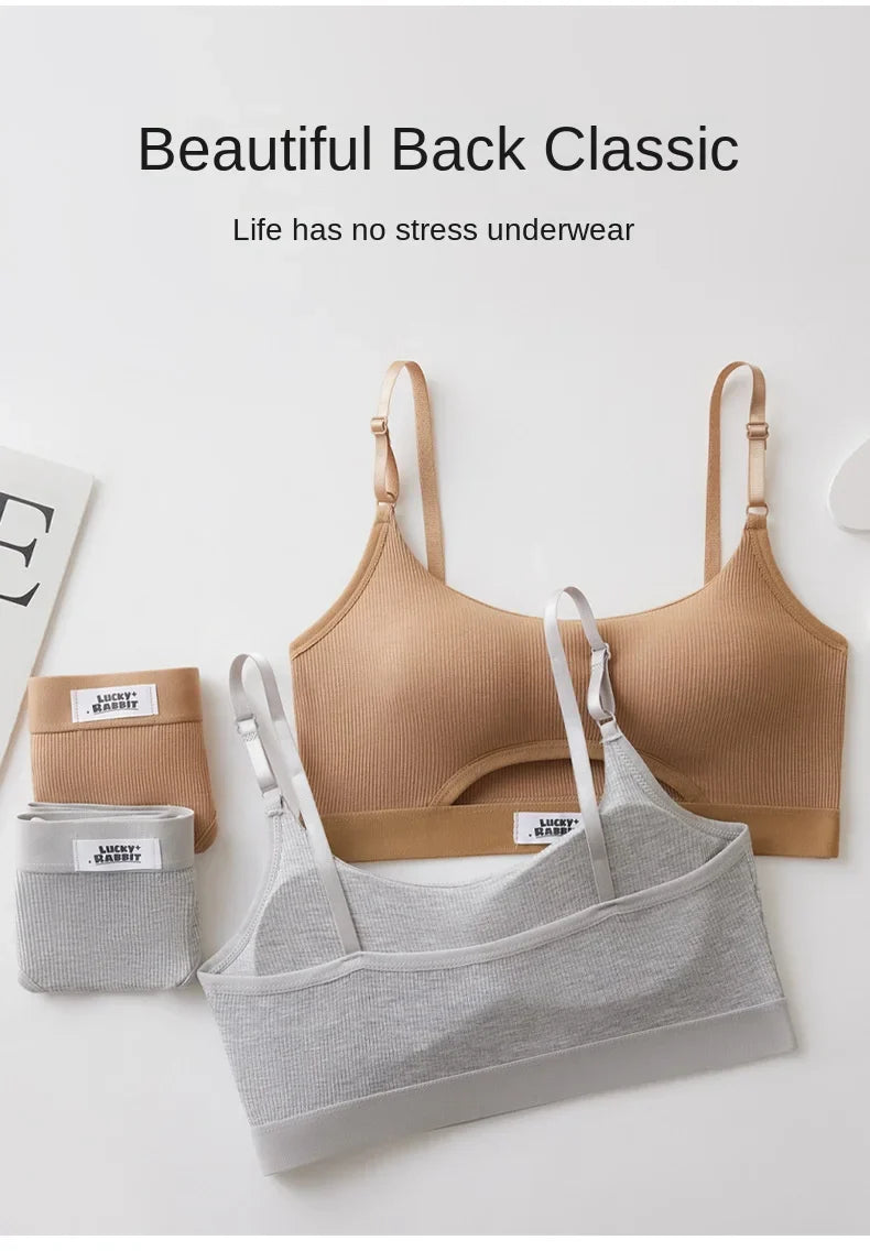 Womens Bikini Set Bra Low Waist Panties Solid Seamless Bralette Sexy Lingeries Suit Sport Brassiere Female Underwear Set