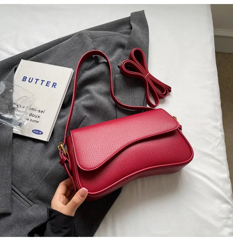 Bag Women 2025 Fashion Texture Lychee Pattern Small Square Bag Simple Commuter Versatile Single Shoulder Crossbody Bag