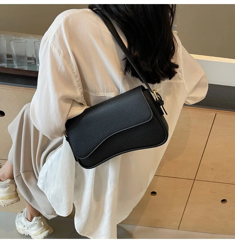 Bag Women 2025 Fashion Texture Lychee Pattern Small Square Bag Simple Commuter Versatile Single Shoulder Crossbody Bag