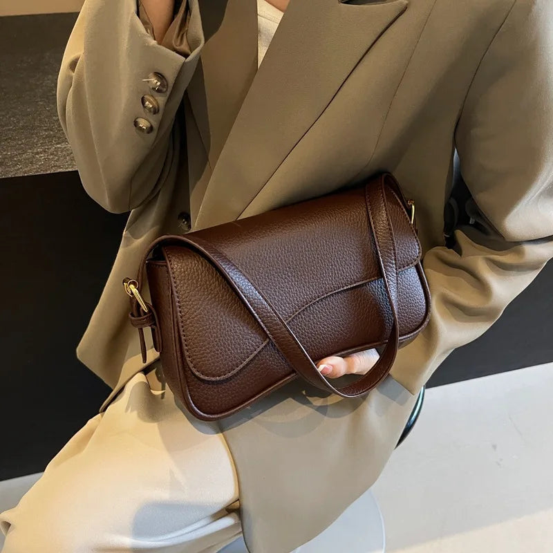 Bag Women 2025 Fashion Texture Lychee Pattern Small Square Bag Simple Commuter Versatile Single Shoulder Crossbody Bag