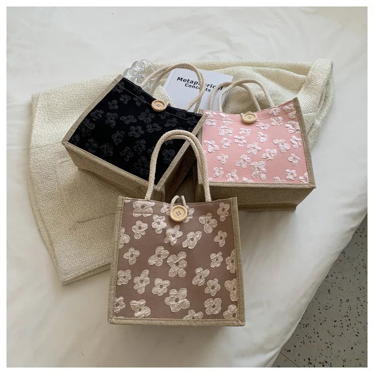 2025 Linen Bags Handbag for Women Shopper Tote Bag Fashion Designer Bag Convenient Large-capacity for Travel Grocery Bag