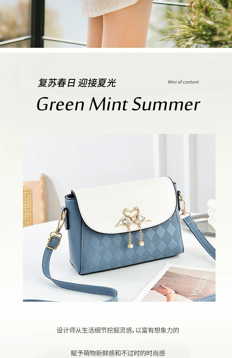 Bag Women 2025 Spring and Summer New One Shoulder Crossbody Small Square Bag Fresh and Sweet Versatile