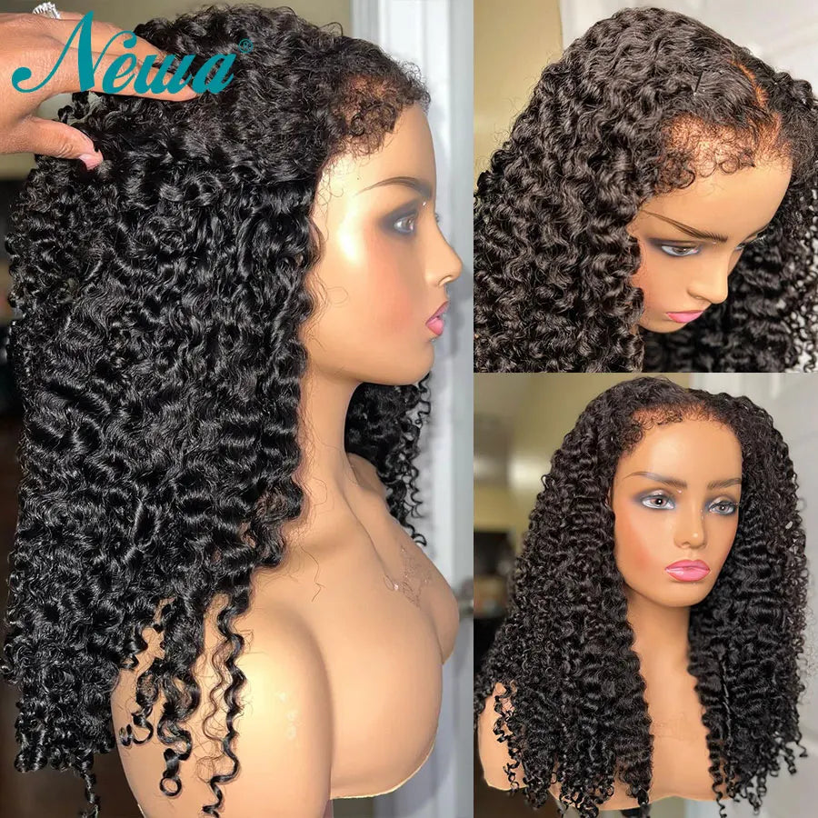 Curly Baby Hair Wig 13x6 HD Transparent Lace Front Wig Natural Hairline Lace Frontal Human Hair Wig Pre Plucked Glueless Wigs
