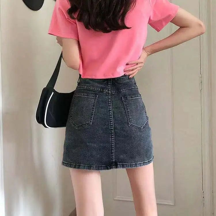 Very Shorts Sexy Mini Pants Skirt Womens 2024 Hip High Waist Tight Korean Style Fashion Summer Jean Skirts for Women Denim Black