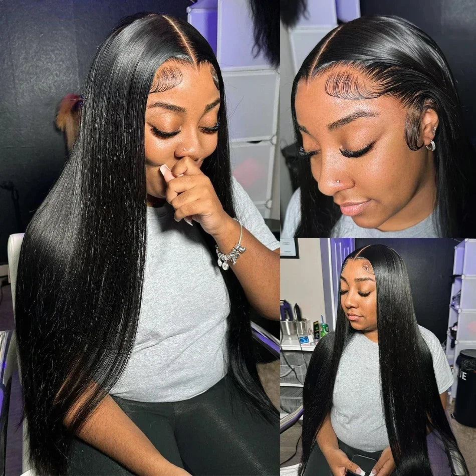 30 36 Inch Bone Straight 13x4 13x6 Hd Transparent Lace Front Human Hair Wigs Brazilian 200 Density Ready to Go Human Frontal Wig