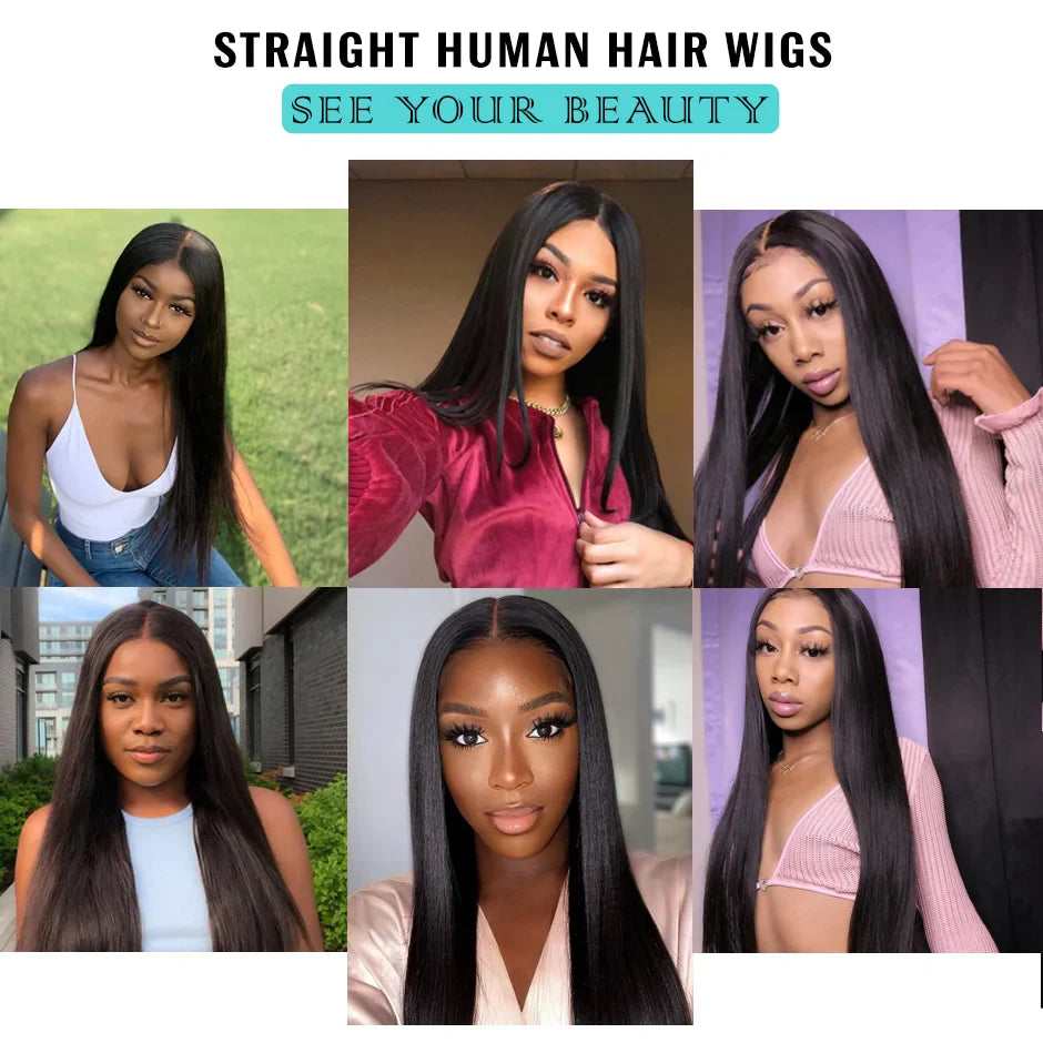 Straight U Part Wigs For Women Human Hair Malaysian Straight Human Hair Wigs 180% Density ISEE HAIR U Shape Wigs Without Glue