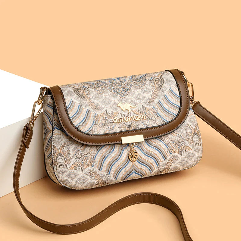 Bags for Women 2025 New Crossbody Bag Women's Bag Printed Fashion Middle-Aged Mother Bag Versatile Shoulder Bag Commuter Bag