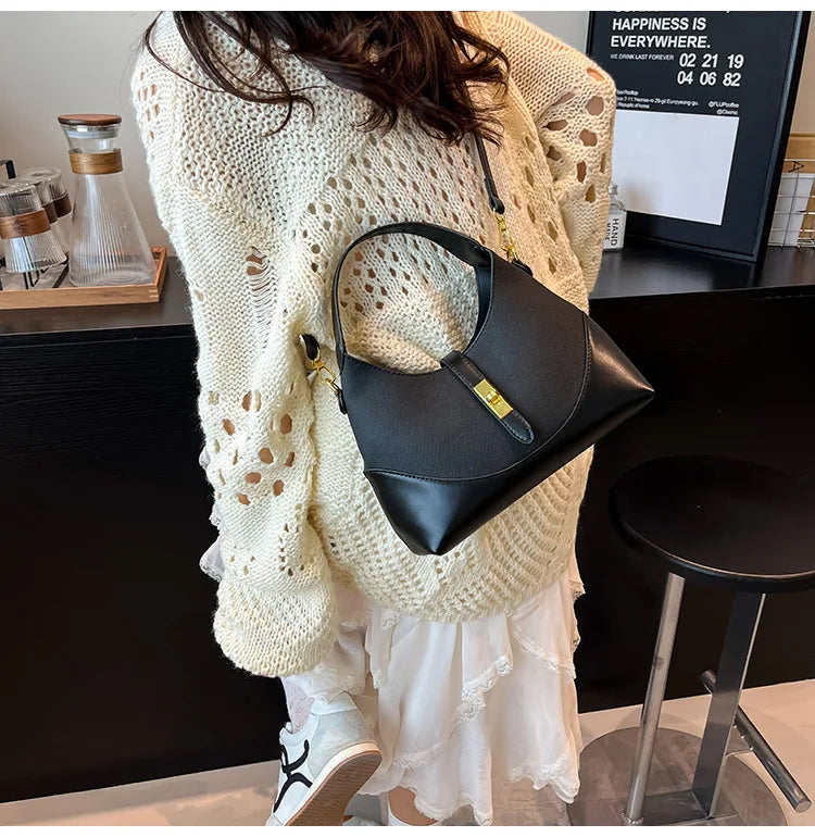 2025 Colorblock Baguette Bag for Women - Boho Vegan Crossbody, Adjustable Shoulder Clutch & Minimalist Commuter Chic