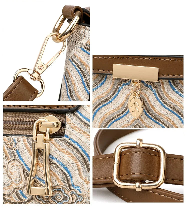 Bags for Women 2025 New Crossbody Bag Women's Bag Printed Fashion Middle-Aged Mother Bag Versatile Shoulder Bag Commuter Bag
