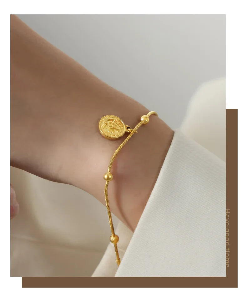 Trendy Chain Bracelet For Women Gold Color Link Chain Bangle Female Fashion Jewelry Gift