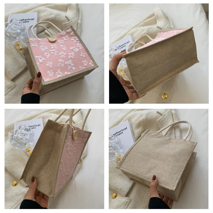 2025 Linen Bags Handbag for Women Shopper Tote Bag Fashion Designer Bag Convenient Large-capacity for Travel Grocery Bag