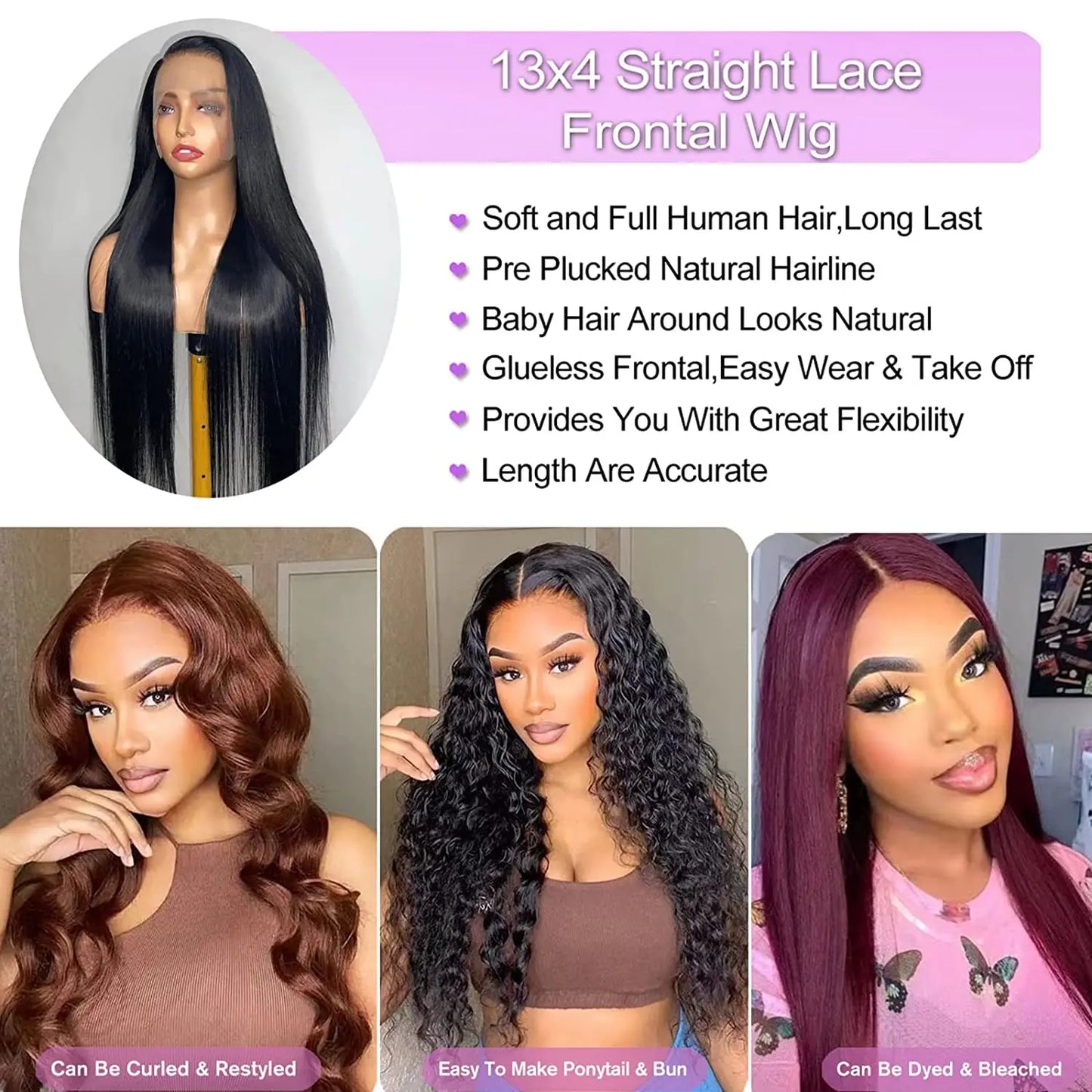 30 36 Inch Bone Straight 13x4 13x6 Hd Transparent Lace Front Human Hair Wigs Brazilian 200 Density Ready to Go Human Frontal Wig