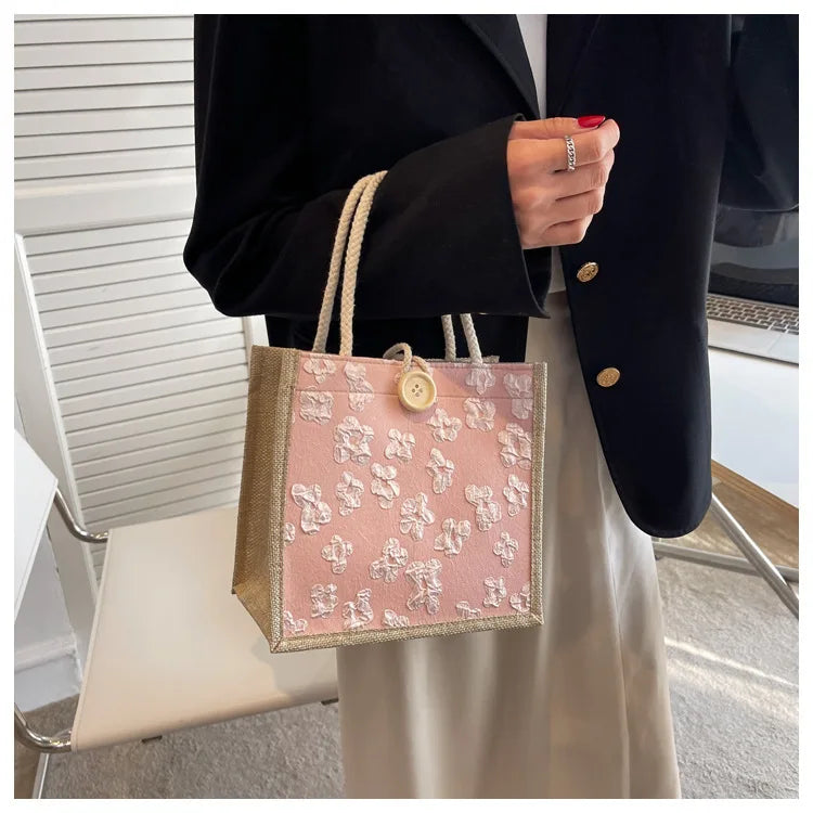 2025 Linen Bags Handbag for Women Shopper Tote Bag Fashion Designer Bag Convenient Large-capacity for Travel Grocery Bag