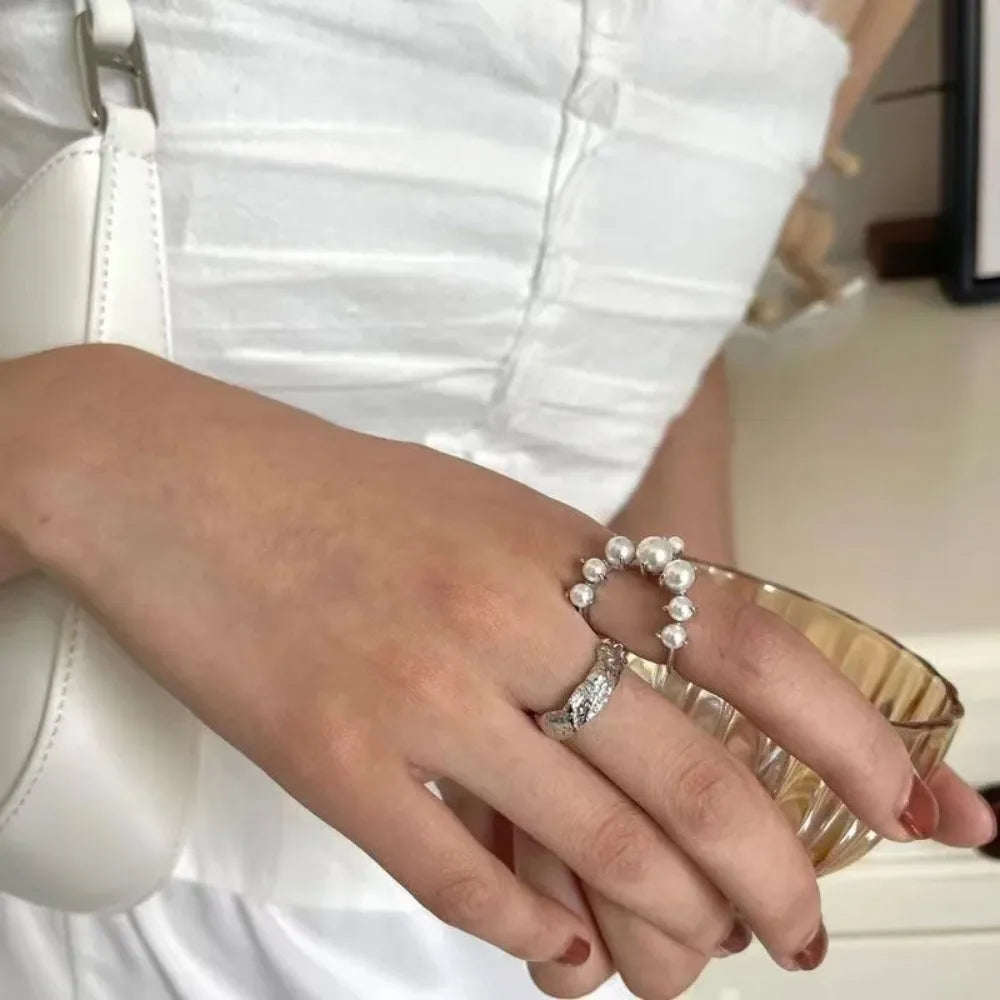 Pearl Elegance Light Luxury Pearl Ring for Women – Niche Design, Versatile Trendy Jewelry, High-End Banquet Gift for Her