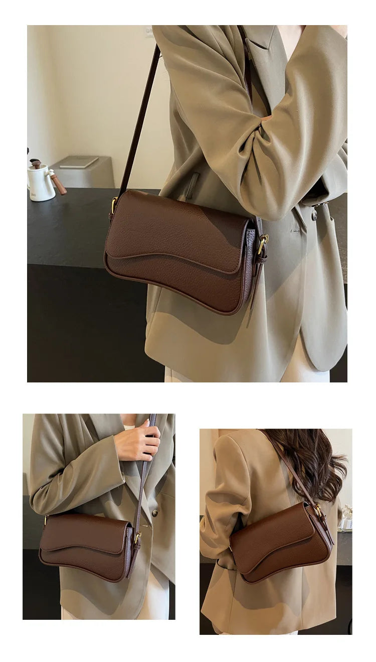 Bag Women 2025 Fashion Texture Lychee Pattern Small Square Bag Simple Commuter Versatile Single Shoulder Crossbody Bag