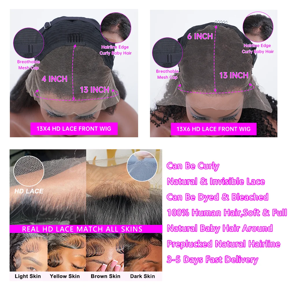 Deep Curly Wigs Human Hair Reddish Brown 13x4 13x6 Hd Lace Frontal Wig Colored Water Wave Lace Front Wig for Women 30 36 40 Inch