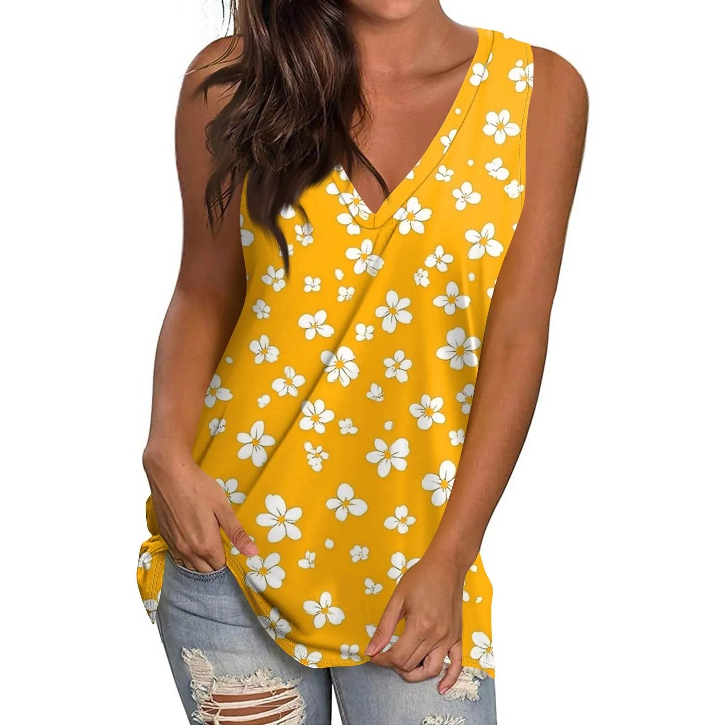 Tank Tops for Women 2025 Summer Sleeveless V Neck Blouses Plus Size Cotton Shirts Casual Vest Tops Beach Clothes Womens Pullover