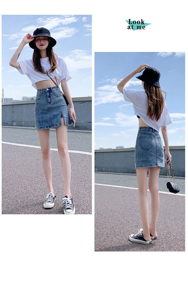 Very Shorts Sexy Mini Pants Skirt Womens 2024 Hip High Waist Tight Korean Style Fashion Summer Jean Skirts for Women Denim Black